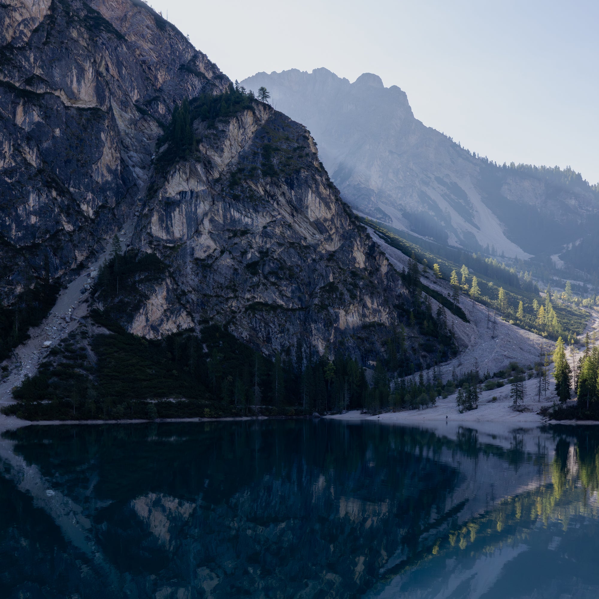 Mountain landscape with a lake and trees