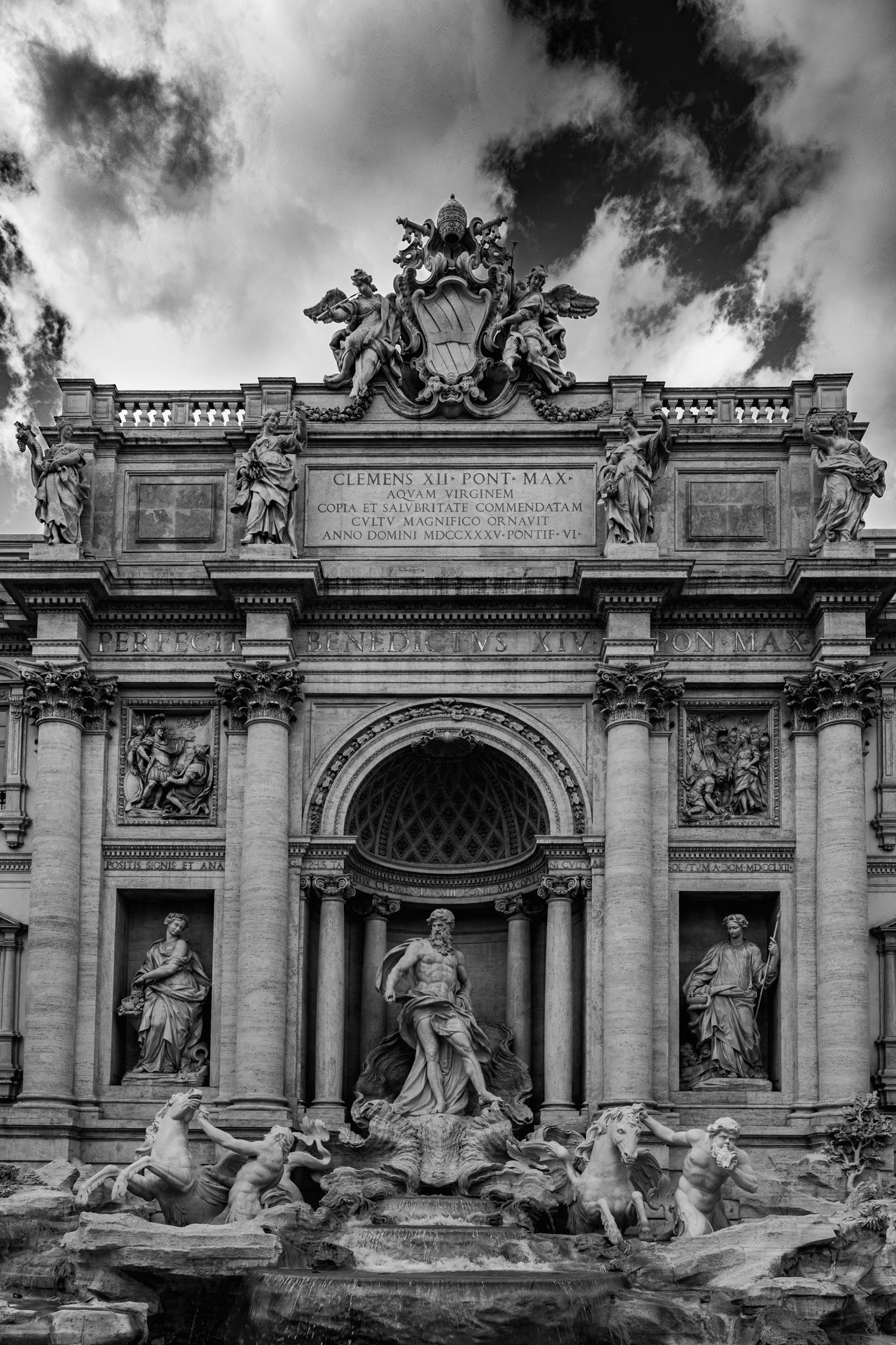 Trevi Fountain Black & White